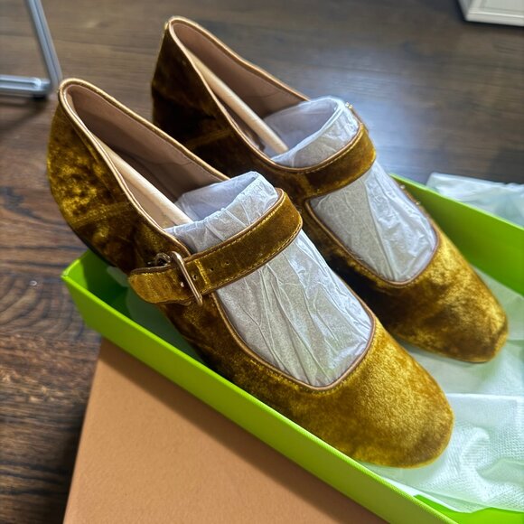 Sam Edelman Michaela Mary Jane in velvet yellow - Picture 10 of 12